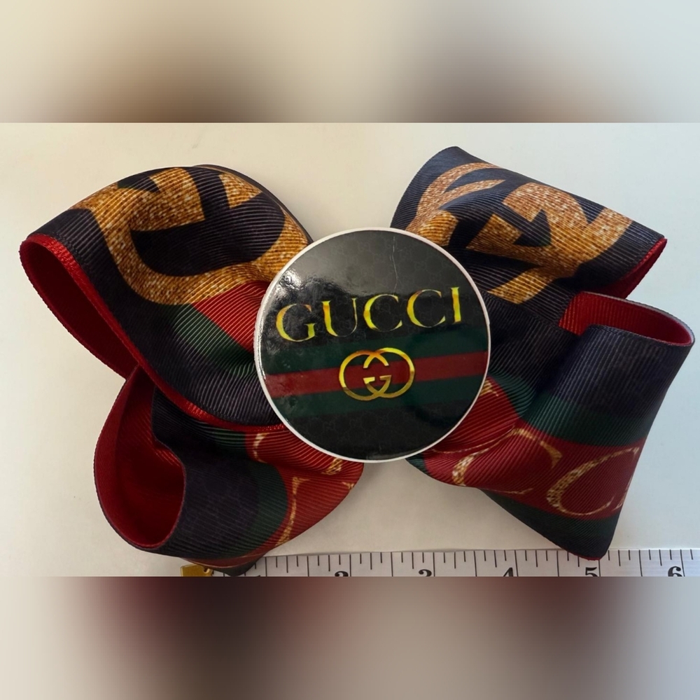 Gucci Logo Red And Green Hair Bow